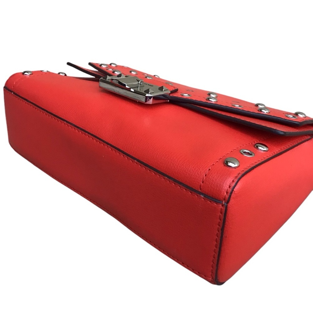 Michael Kors Kinsley Red Leather Studded Crossbody - Picture 15 of 17